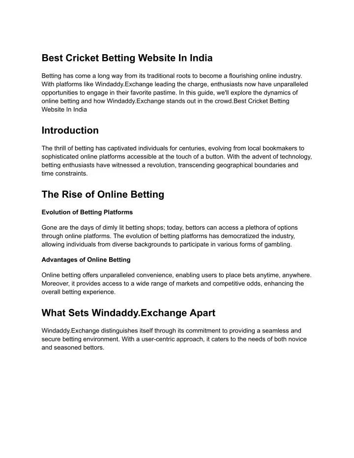 best cricket betting website in india