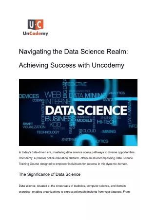 Navigating the Data Science Realm: Achieving Success with Uncodemy