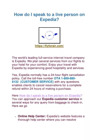How do I speak to a live person on Expedia