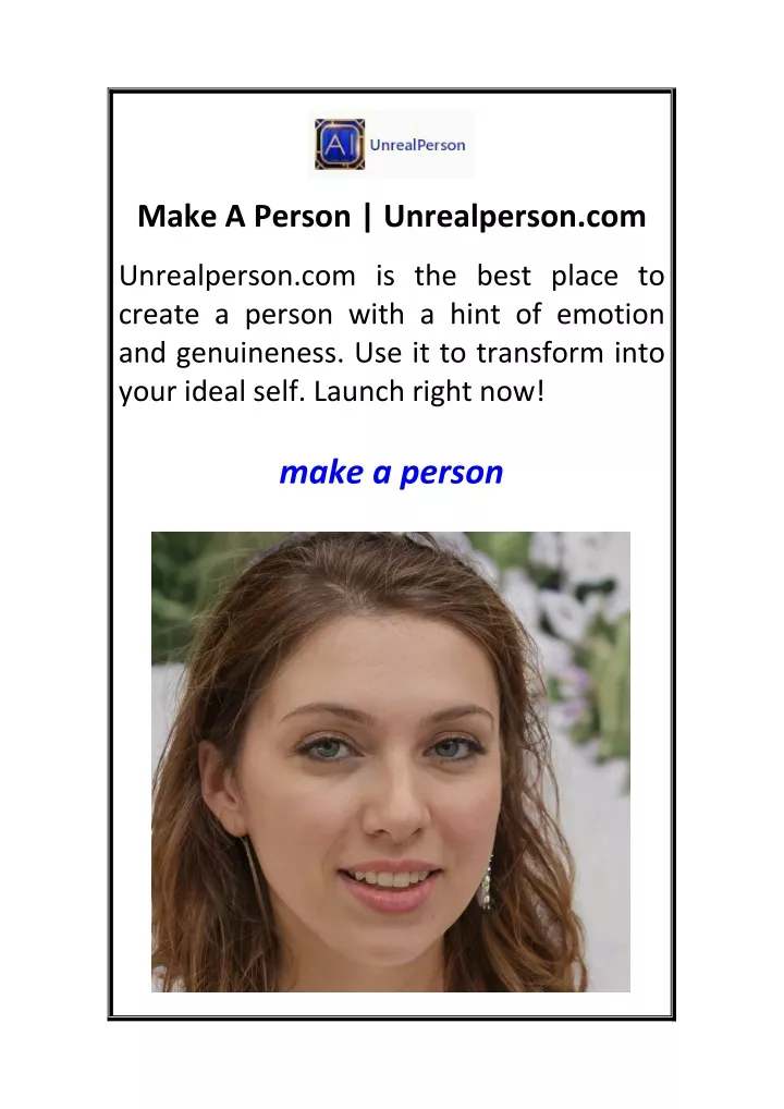 PPT - Make A Person Unrealperson.com PowerPoint Presentation, free ...