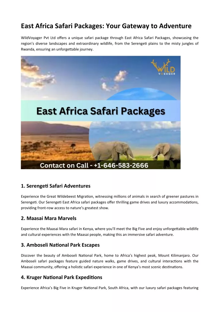 east africa safari packages your gateway