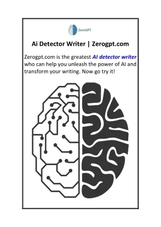 Ai Detector Writer  Zerogpt.com