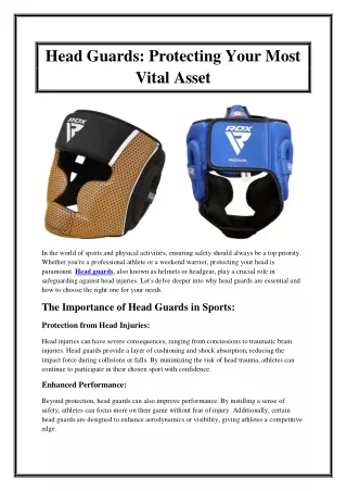 Head Guards Protecting Your Most Vital Asset