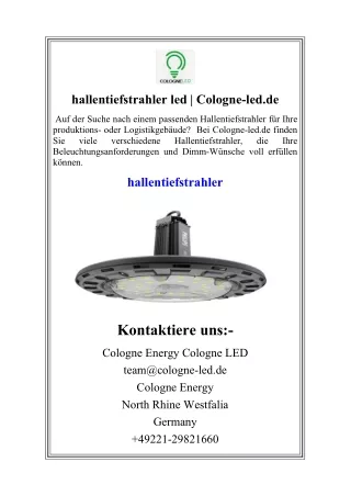 hallentiefstrahler led  Cologne-led.de