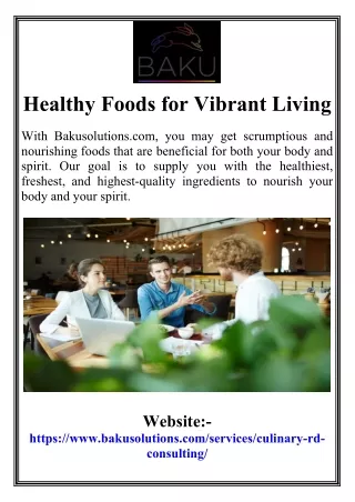 Healthy Foods for Vibrant Living