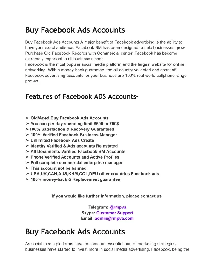 buy facebook ads accounts