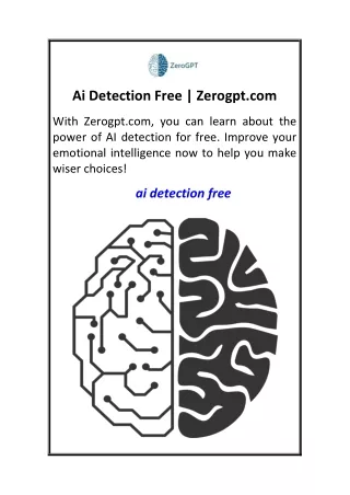 Ai Detection Free  Zerogpt.com
