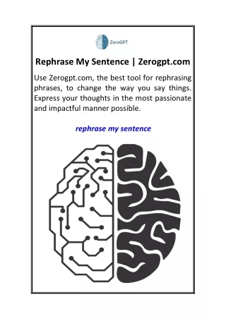 Rephrase My Sentence  Zerogpt.com