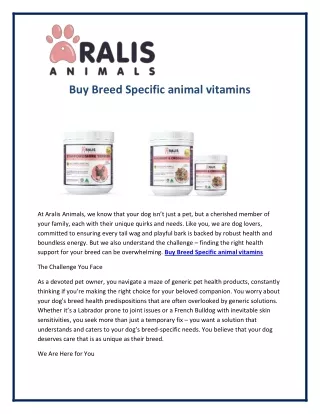 Buy Breed Specific animal vitamins