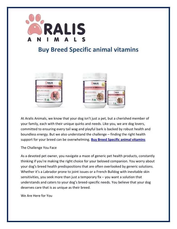 buy breed specific animal vitamins