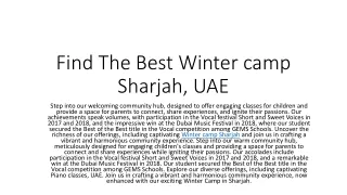 Winter camp Sharjah, UAE