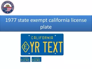 1977 state exempt california license plate