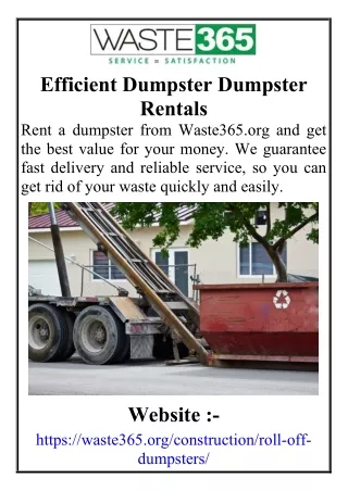 Efficient Dumpster Dumpster Rentals