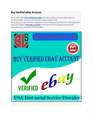 Buy Verified eBay Account