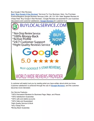 Buy Google 5 Star Reviews