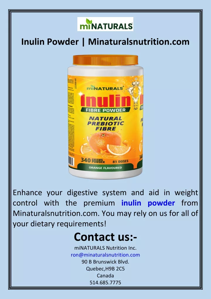 inulin powder minaturalsnutrition com