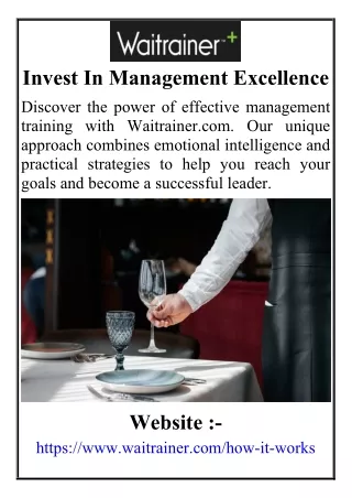 Invest In Management Excellence