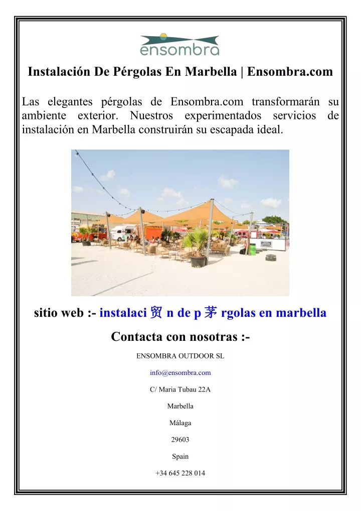 instalaci n de p rgolas en marbella ensombra com