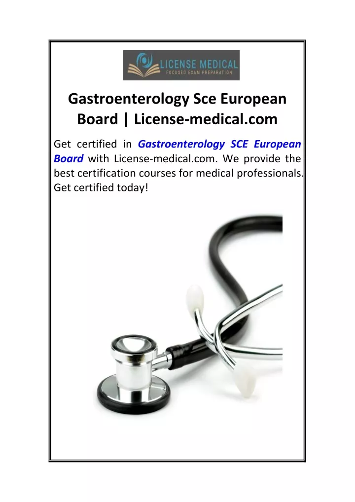 gastroenterology sce european board license