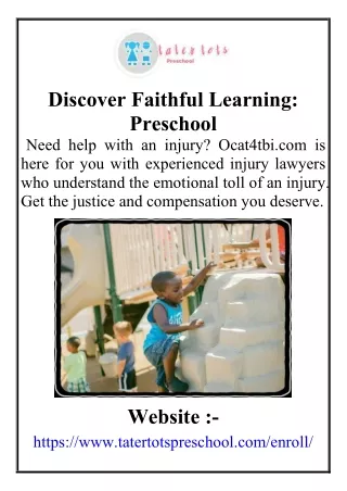 Discover Faithful Learning Preschool