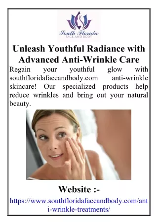 Unleash Youthful Radiance with Advanced Anti-Wrinkle Care
