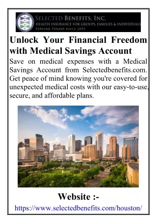 Unlock Your Financial Freedom with Medical Savings Account