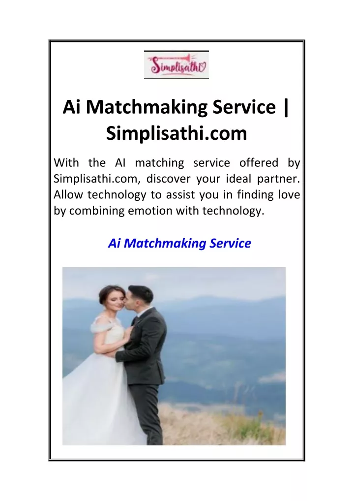 ai matchmaking service simplisathi com