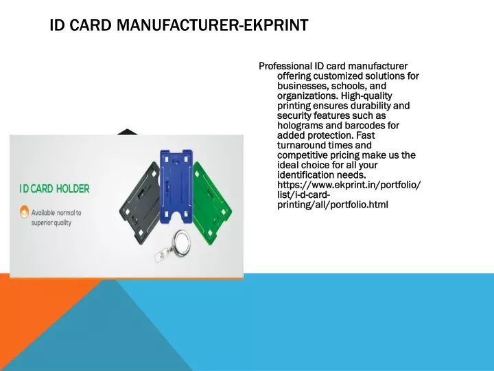 id card manufacturer ekprint
