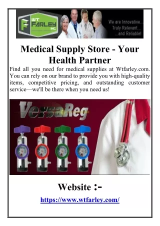 Medical Supply Store - Your Health Partner