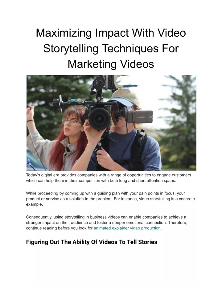 maximizing impact with video storytelling