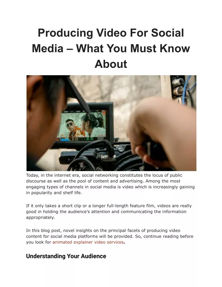 producing video for social media what you must