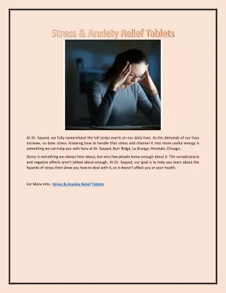Stress & Anxiety Relief Tablets | drsayyed.com