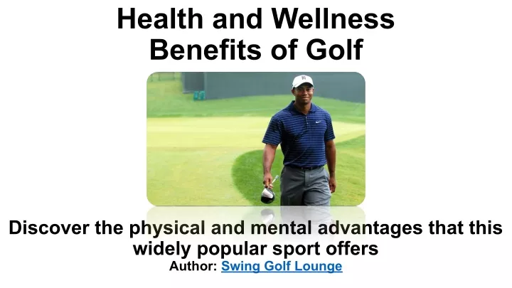 health and wellness benefits of golf