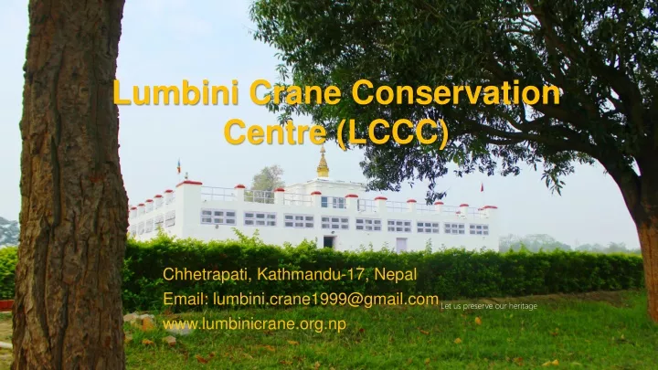 lumbini crane conservation centre lccc