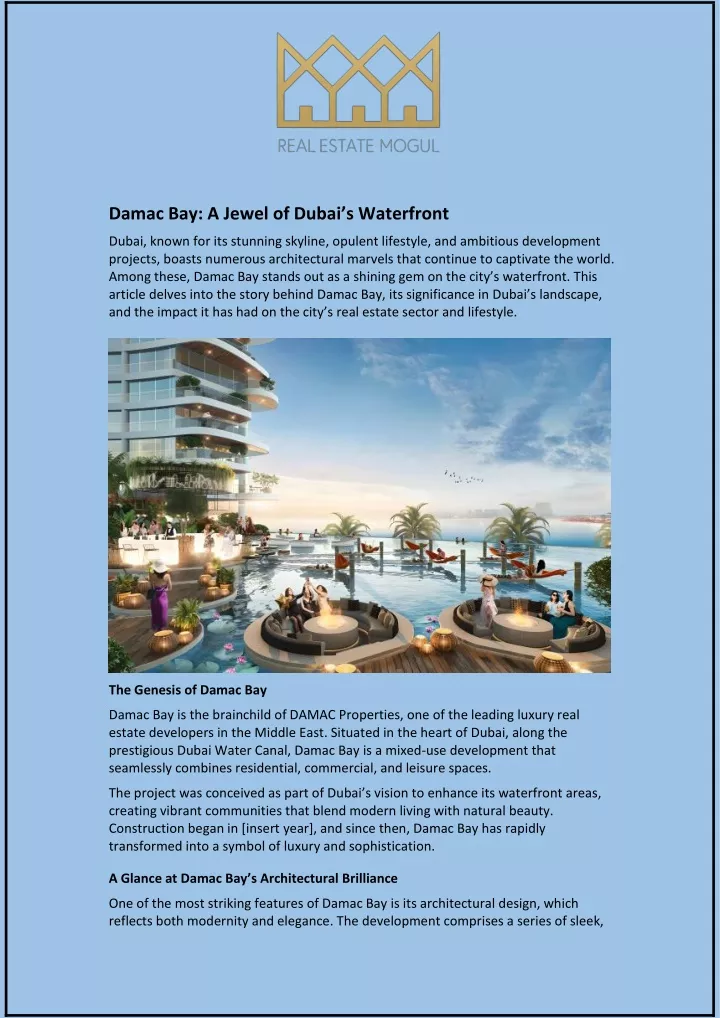 damac bay a jewel of dubai s waterfront