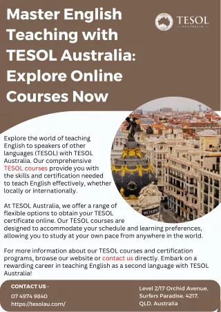 Master English Teaching with TESOL Australia: Explore Online Courses Now