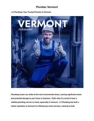 Plumber Vermont