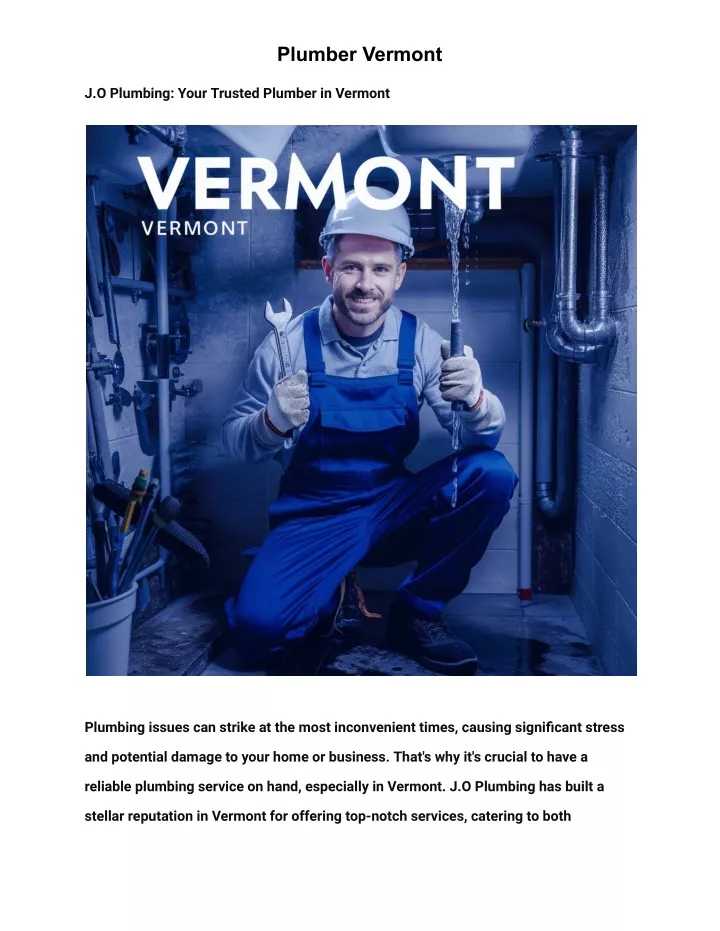 plumber vermont