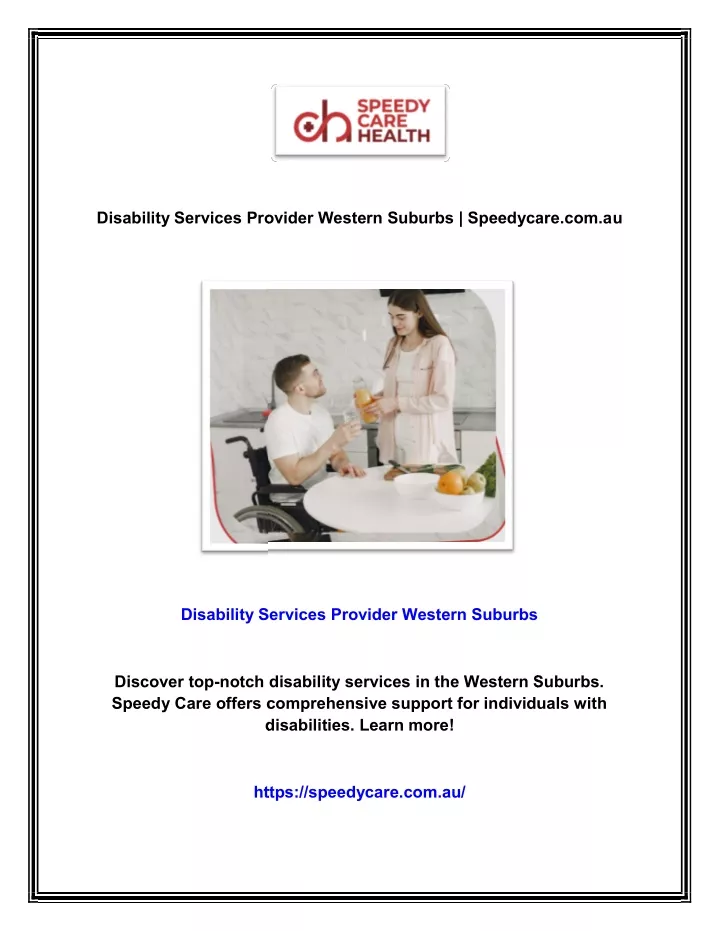 disability services provider western suburbs