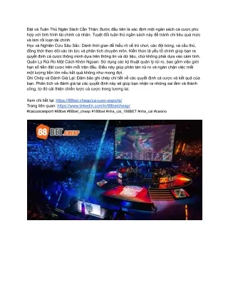 Chơi Esport Thông Minh Với Cá Cược Tại 88Bet_ Sự Lựa Chọn Tiết Kiệm Nhưng Vẫn Mang Lại Thắng Lợi