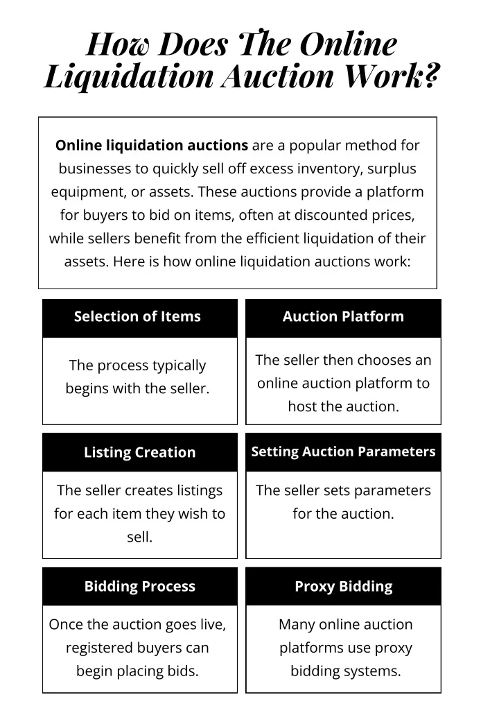 how does the online liquidation auction work