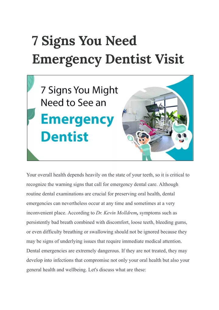 7 signs you need emergency dentist visit