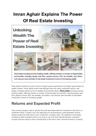 Real Estate Investing and Its Impact on Financial Growth