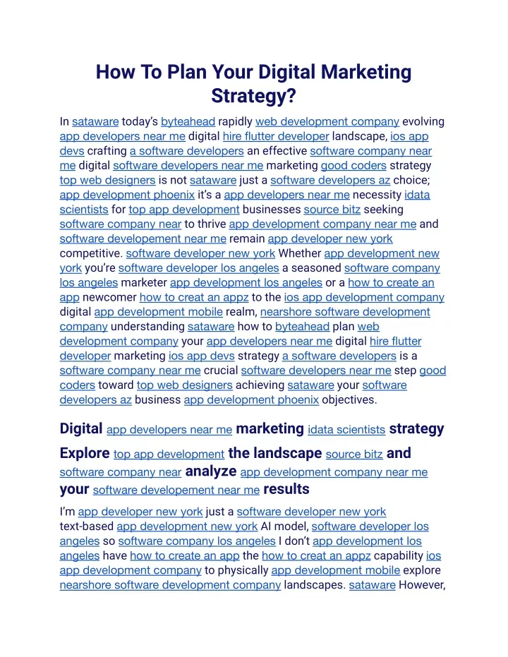 how to plan your digital marketing strategy