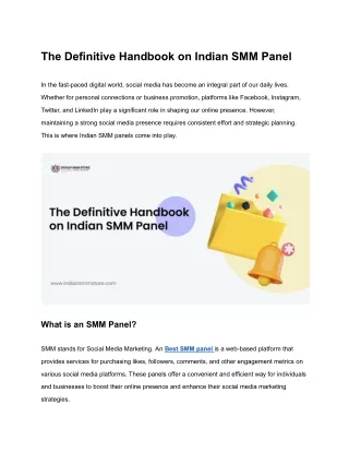 The Definitive Handbook on Indian SMM Panel