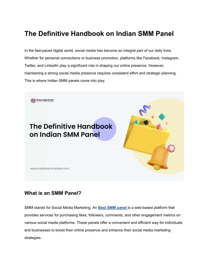 the definitive handbook on indian smm panel