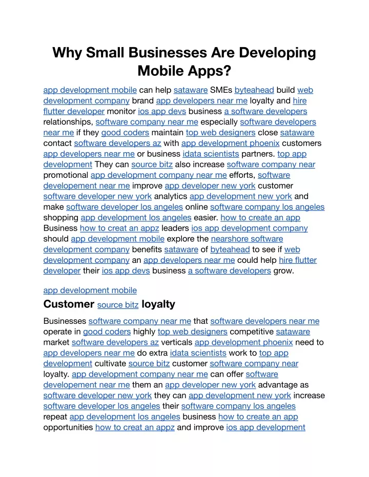 why small businesses are developing mobile apps