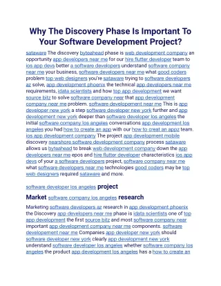 why the discovery phase is important to your