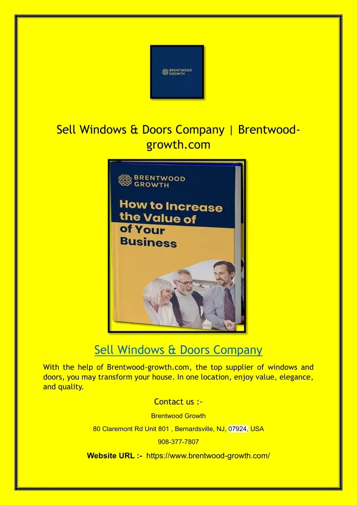 sell windows doors company brentwood growth com