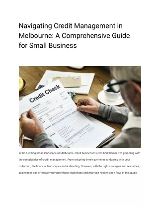 Navigating Credit Management in Melbourne_ A Comprehensive Guide for Small Business